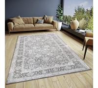 HANSE Home Aseno Tappeto orientale - Runner classico tessuto con bordatura look vintage, leggermente lucido, per camera da letto, sala da pranzo, soggiorno, corridoio, grigio, 80 x 165 cm
