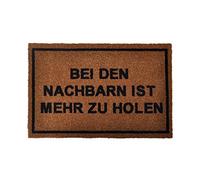 HANSE Home Bei den Nachbarn, 40 x 60 cm, Marrone Printy-Zerbino per Interni, Scritta, Lavabile e Resistente alle intemperie, Antiscivolo, per Ingresso ed Esterni, Colore, Poliammide