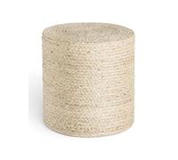 Hanse Home Jutta Pouf in iuta naturale, forma cilindrica in stile bohémien, sgabello, ottomano, pouf per soggiorno, sala da pranzo, corridoio - avorio naturale, 40 x 40 x 40 cm