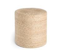 Hanse Home Jutta Pouf in iuta naturale, forma cilindrica in stile bohémien, sgabello, pouf, pouf in iuta, cuscino per soggiorno, sala da pranzo, corridoio, 40 x 40 x 40 cm, colore: oro naturale