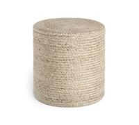 Hanse Home Jutta Pouf in iuta naturale, forma cilindrica in stile bohémien, sgabello, pouf, pouf in iuta, cuscino per soggiorno, sala da pranzo, corridoio, 40 x 40 x 40 cm, colore verde naturale