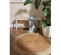 Hanse Home Jutta Tappeto in iuta naturale, rotondo, in 100% iuta, tessuto a mano, robusto e facile da pulire, moderno, in fibra naturale, color oro, avorio, Ø 120 cm