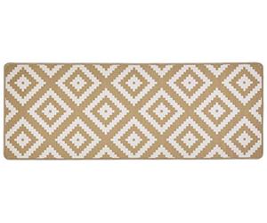 HANSE Home Loop - Tappeto passatoia a pelo corto, moderno, a rombi, per corridoio, camera da letto, cameretta dei bambini, bagno, soggiorno, cucina, beige, 67 x 180 cm