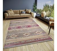 Hanse Home Necla - Tappeto boho in tessuto piatto, stile boho, antiscivolo, motivo geometrico, vintage, tessuto di alta qualità, per soggiorno, camera da letto, sala da pranzo, corridoio, multicolore,