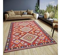 HANSE Home Peso Boho - Tappeto piatto orientale, antiscivolo, motivo geometrico bohémien, tessuto di alta qualità, per soggiorno, camera da letto, sala da pranzo, corridoio, blu, 120 x 170 cm