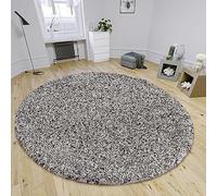 HANSE Home Shaq Tappeto a pelo lungo, rotondo, per soggiorno, camera da letto, camera dei ragazzi, colore crema, grigio, nero, 160 cm