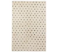 HANSE Home Tappeto a pelo lungo Shaggy, design a pois, colore crema, nero, morbido, a pois, geometrico, soggiorno, camera da letto, cucina, corridoio, design moderno, 80 x 150 cm