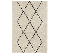 HANSE Home Tappeto a pelo lungo Shaggy Design Diamond Crema/Nero morbido a rombi, motivo geometrico, soggiorno, camera da letto, cucina, corridoio, design moderno, 160 x 230 cm