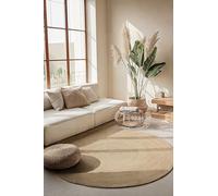 Hanse Home Tappeto in iuta Rangpur rotondo, naturale, tessuto a mano ed ecologico, in fibra naturale di iuta per soggiorno, camera da letto, sala da pranzo, corridoio, cucina, colore bianco naturale,