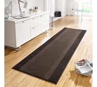 HANSE Home Tappeto passatoia con nastro, 80 x 400 cm, morbido tappeto a pelo corto, design moderno per corridoio, camera da letto, cameretta dei bambini, bagno, soggiorno, cucina, colore: marrone