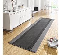 HANSE Home Tappeto passatoia con Nastro, 80 x 450 cm, Morbido Tappeto a Pelo Corto, Design Moderno per corridoio, Camera da Letto, cameretta dei Bambini, Bagno, Soggiorno, Cucina, Colore: Grigio
