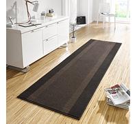 HANSE Home Tappeto passatoia con nastro, 80 x 500 cm, morbido tappeto a pelo corto, design moderno per corridoio, camera da letto, cameretta dei bambini, bagno, soggiorno, cucina, colore: marrone