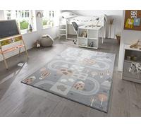 HANSE Home Tappeto per cameretta dei bambini, mountain track, tappeto da gioco per ragazzi e ragazze, a pelo corto, moderno, motivo strada da gioco, pelo morbido, facile da pulire, 120 x 170 cm