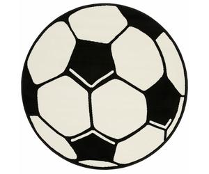 Hanse Home - Tappeto Rotondo a Forma di Pallone da Calcio, 3 Misure, Polipropilene, Bianco, 100