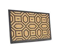 Hanse Home Zerbino in cocco e gomma per interni ed esterni, motivo geometrico, resistente alle intemperie e antiscivolo, per corridoio, terrazza, ingresso - 45 x 75 cm