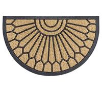 Hanse Home Zerbino in cocco e gomma, semicircolare, per interni ed esterni, in cocco, decorazione per esterni, resistente alle intemperie e antiscivolo, per corridoio, terrazza, ingresso, 45 x 75 cm