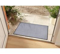 HANSE Home Zerbino lavabile, per interni ed esterni, in tinta unita, antiscivolo, dimensioni: 60 x 80 cm, grigio argento