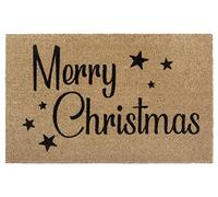 HANSE Home Zerbino natalizio in cocco 45 x 70 cm, antiscivolo per interni, tappetino in cocco Merry Christmas per ingresso e esterno coperto
