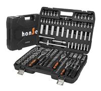 hanSe Set di chiavi a bussola, 171 pezzi, cassetta degli attrezzi, tre cricchetti a cricchetto da 1/4", 3/8" e 1/2" con dispositivo a sgancio rapido.