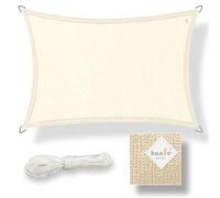 hanSe® Tenda da sole di marca, protezione dalle intemperie, in tessuto HDPE, protezione UV, rettangolare, 2 x 3 m, color crema