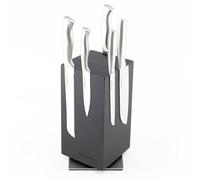 Hanseküche Blocco magnetico per coltelli in legno di acacia, portacoltelli reversibile senza coltello con magnete in legno su entrambi i lati (girevole nero)