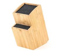 Hanseküche Ceppo portacoltelli - Portacoltelli senza coltelli in legno Tagliere (Bambù Marrone, Quadrato Obliquo)