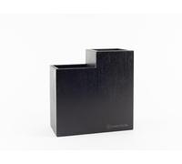 Hanseküche Ceppo portacoltelli senza coltello in legno su entrambi i lati (quadrato dritto, nero)