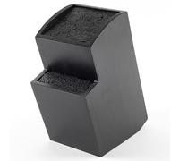 Hanseküche Ceppo portacoltelli senza coltello in legno su entrambi i lati (quadrato inclinato nero bambù)