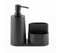 Hanseküche Organizer per lavello di design, in pietra artificiale, set di organizer da cucina, colore nero opaco, dispenser per detersivo (organizzatore da cucina, 1 pezzo)