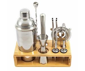 Hanseküche Set da Cocktail - Shaker Boston da 825ml in acciaio Inox, facile da aprire e senza inceppamenti, set professionale di shaker da cocktail incluso supporto ideale per barman e amanti dei