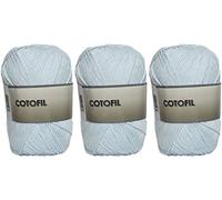 Hanselhome Gomitolo di Cotofil 100% Cotone Perfetto per Il Fai da Te e Il Lavoro a Mano (Baby Blue Color 100 g, ca.220 Metri Confezione da 3 pz)