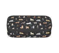 hansgo Astuccio grande a forma di cane con cerniera e scomparti per cancelleria, per bambini, adolescenti, studenti, materiale scolastico, A tinta unita, Taglia unica, Organizer per borse