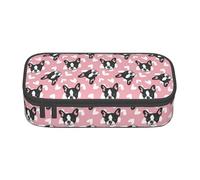hansgo Astuccio grande con bulldog francese con scomparti con cerniera, astuccio per cancelleria per bambini, adolescenti, studenti, materiale scolastico, A tinta unita, Taglia unica, Organizer per