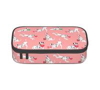 hansgo Astuccio grande con grazioso cane con cuore e scomparti con cerniera, astuccio per cancelleria per bambini, adolescenti, studenti, materiale scolastico, A tinta unita, Taglia unica, Organizer