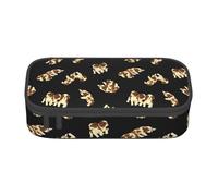 hansgo Astuccio grande con scomparti con cerniera, motivo: cucciolo di cavalier, astuccio per cancelleria, per bambini, adolescenti, studenti, materiale scolastico, A tinta unita, Taglia unica,