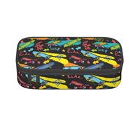 hansgo Astuccio grande con skateboard colorato con scomparti con cerniera, astuccio per cancelleria per bambini, adolescenti, studenti, materiale scolastico, A tinta unita, Taglia unica, Organizer per