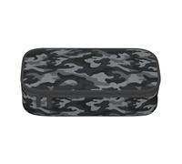 hansgo Astuccio grande nero mimetico con scomparti con cerniera, astuccio per cancelleria per bambini, adolescenti, studenti, materiale scolastico, A tinta unita, Taglia unica, Organizer per borse