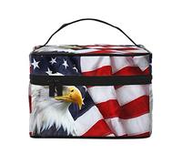 hansgo Bald Eagle - Trousse da viaggio con bandiera USA, da donna, alla moda, da viaggio, A tinta unita, Taglia unica