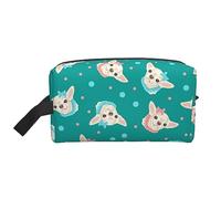 hansgo Beauty case Boston Terrier Dog and Flowers Toiletry Pouch Portable Travel Washing Storage Bag, Cane Chihuahua., Taglia unica