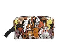 hansgo Beauty case Boston Terrier Dog and Flowers Toiletry Pouch Portable Travel Washing Storage Bag, Cane che sporge la lingua, Taglia unica