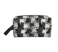hansgo Beauty case da viaggio con motivo pesche, grande capacità, portatile, da viaggio, per donne e uomini, articoli da toeletta da viaggio per imparare tutti i giorni, Gatti carini che indossano il