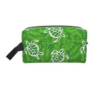 hansgo Borsa per il trucco da viaggio Tartaruga di Mare ibisco Verde Portatile Organizzatore di articoli da toeletta di grande capacità Borsa da viaggio, A tinta unita