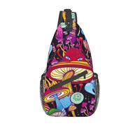 hansgo Doodle Hippie Fungo Sling Bag per gli uomini donne viaggio escursionismo zaino Crossbody spalla petto borse casual Daypack Sport, Fungo Hippie Doodle, Taglia unica