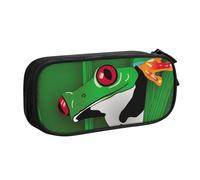 hansgo Red Eyed Tree Frog Pencil Case Multi Slot Pencil Pouch Portable Pencil Bag Double Layer Pencil Pouch Case Makeup Bag Large Capacity Zipper Cosmetic Bag, A tinta unita, Taglia unica, Organizer