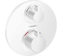 Hansgrohe Ecostat S - Miscelatore termostatico ad incasso per 2 utenze, bianco opaco 15758700