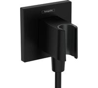 Hansgrohe FixFit E attacco a parete, con supporto doccia, 26889, Colorazione: Nero opaco
