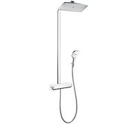 Hansgrohe 27286400 Raindance 360 Showerpipe con Braccio Doccia 390 Mm EcoSmart, Bianco/Argento, Thermostat Ecostat Select