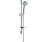 Hansgrohe Croma 100 Set doccia Vario EcoSmart con asta doccia 65 cm e portasapone, 27776000, cromo
