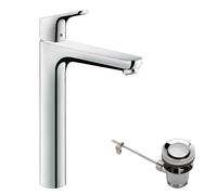 Hansgrohe Miscelatore per lavabo Focus, ComfortZone230, sporgenza 185 mm, scarico a scomparsa, cromo, 31531000