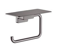 Porta Carta Igienica Hansgrohe AddStoris con ripiano 150x77mm Nero Cromato Spazzolato